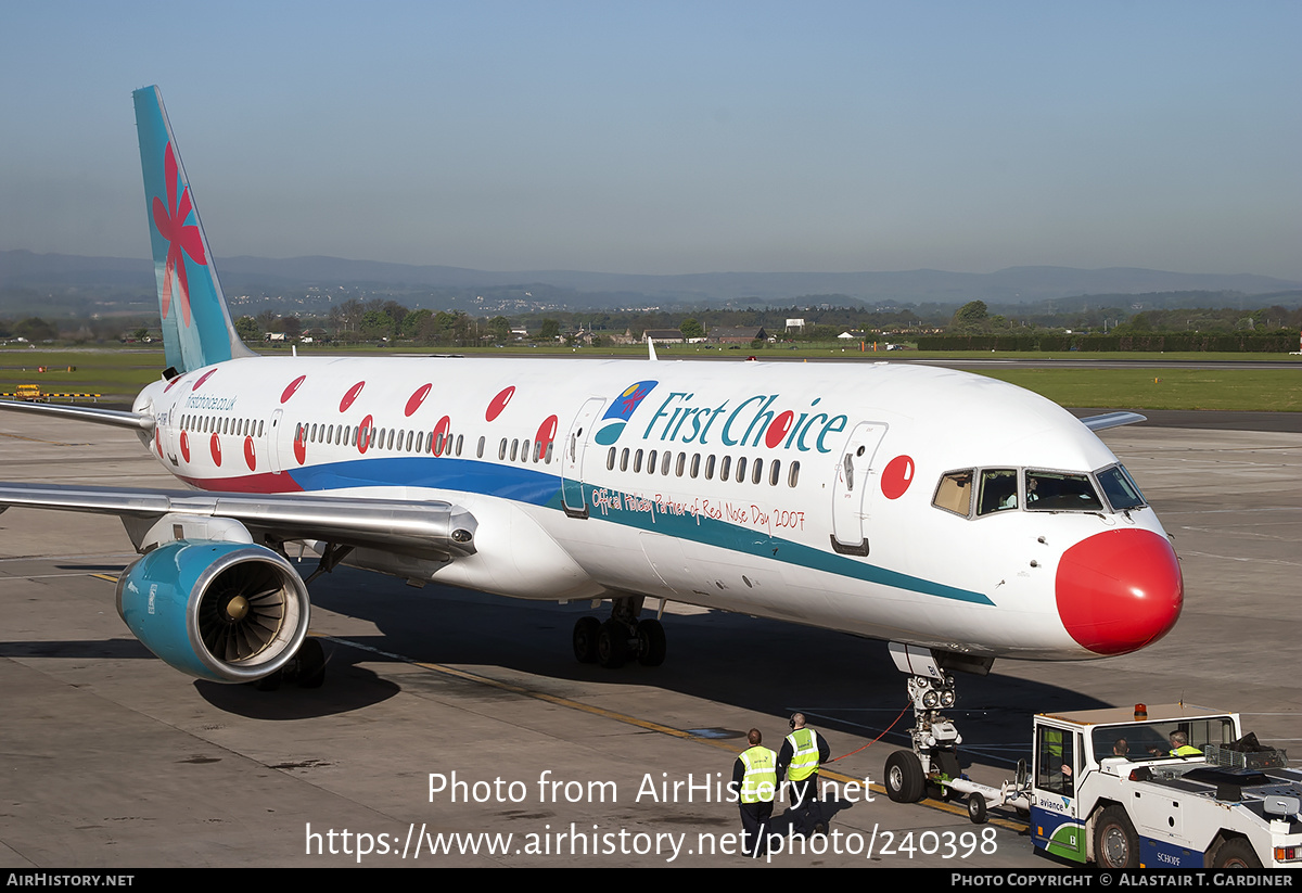 Aircraft Photo of G-OOBI | Boeing 757-2B7 | First Choice Airways | AirHistory.net #240398