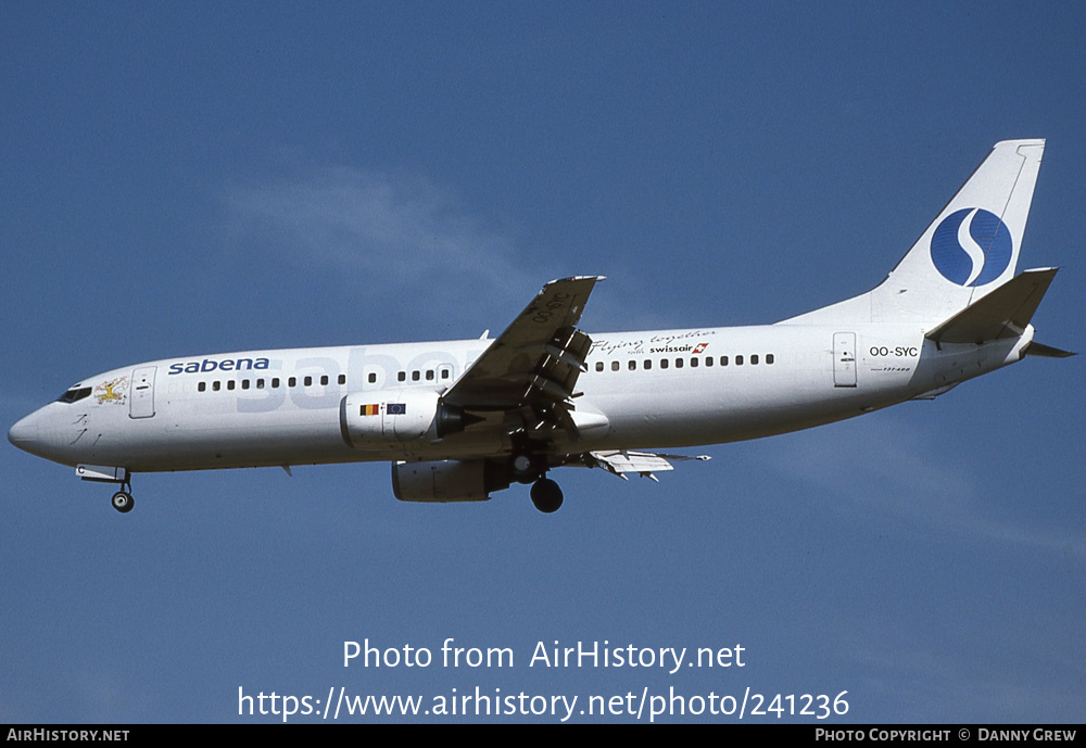 Aircraft Photo of OO-SYC | Boeing 737-429 | Sabena | AirHistory.net #241236