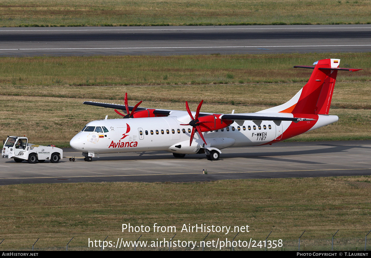 Aircraft Photo of F-WWEH | ATR ATR-72-600 (ATR-72-212A) | Avianca | AirHistory.net #241358