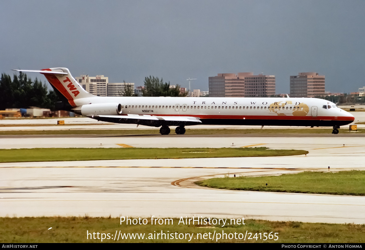 Aircraft Photo of N968TW | McDonnell Douglas MD-83 (DC-9-83) | Trans World Airlines - TWA | AirHistory.net #241565