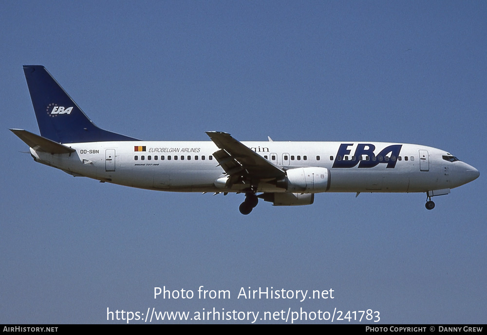 Aircraft Photo of OO-SBN | Boeing 737-4Y0 | EBA - Eurobelgian Airlines | AirHistory.net #241783