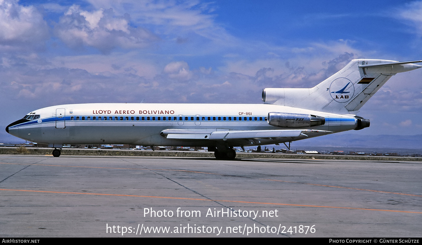 Aircraft Photo of CP-861 | Boeing 727-1A0 | Lloyd Aereo Boliviano - LAB | AirHistory.net #241876