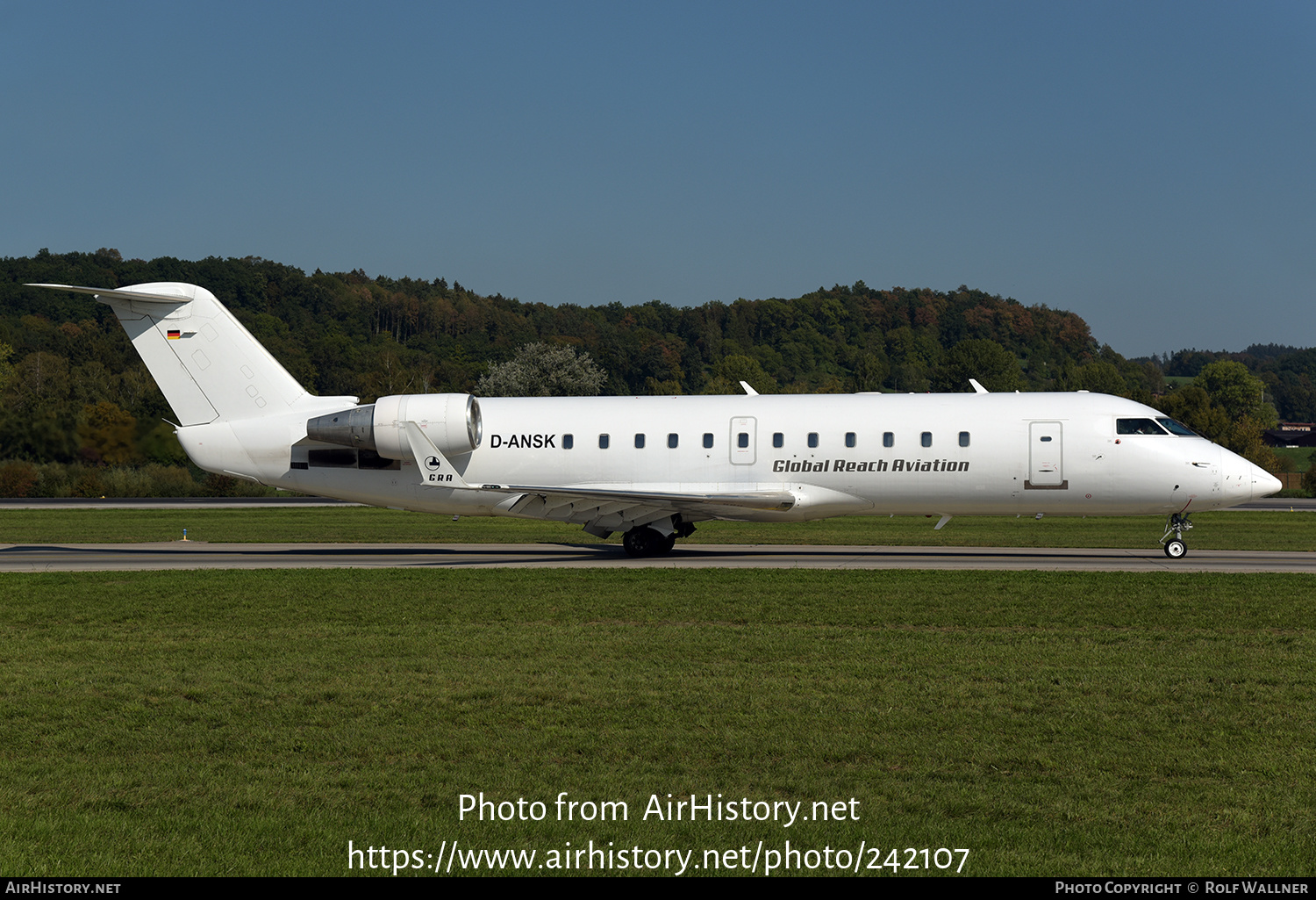 Aircraft Photo of D-ANSK | Canadair CRJ-200LR (CL-600-2B19) | Global Reach Aviation - GRA | AirHistory.net #242107