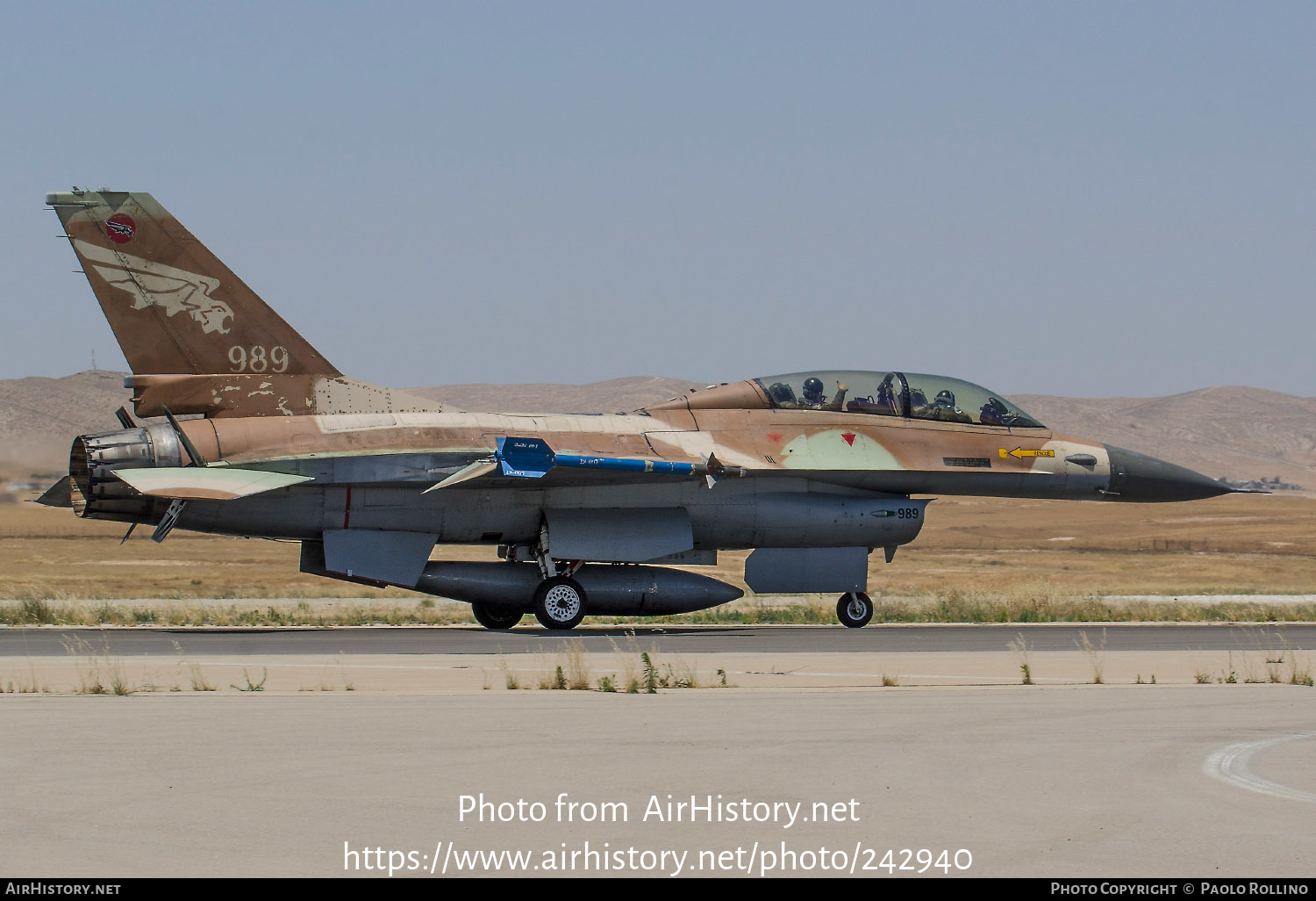 Aircraft Photo of 989 | General Dynamics F-16B Netz | Israel - Air Force | AirHistory.net #242940