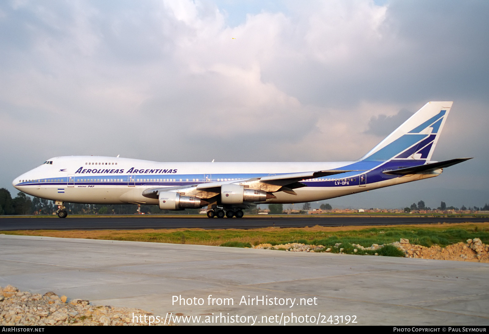 Aircraft Photo of LV-OPA | Boeing 747-287B | Aerolíneas Argentinas | AirHistory.net #243192