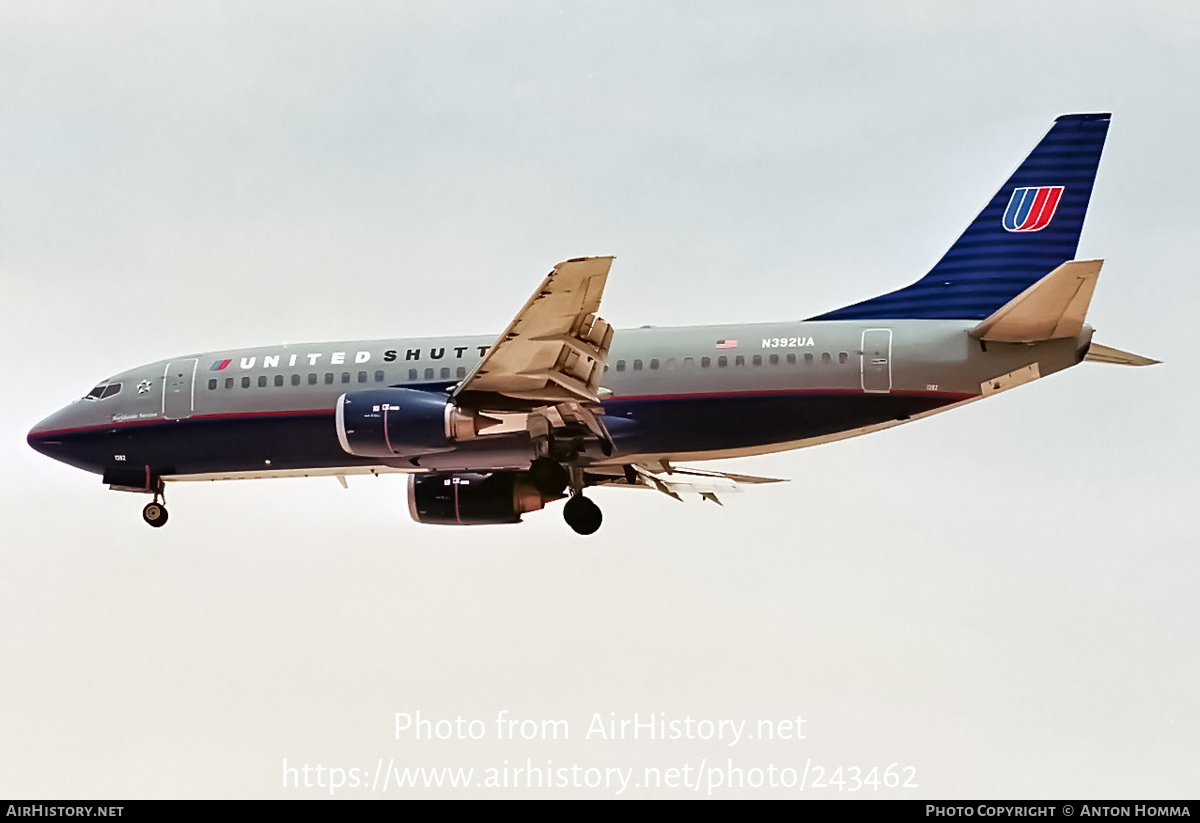 Aircraft Photo of N392UA | Boeing 737-322 | United Shuttle | AirHistory.net #243462