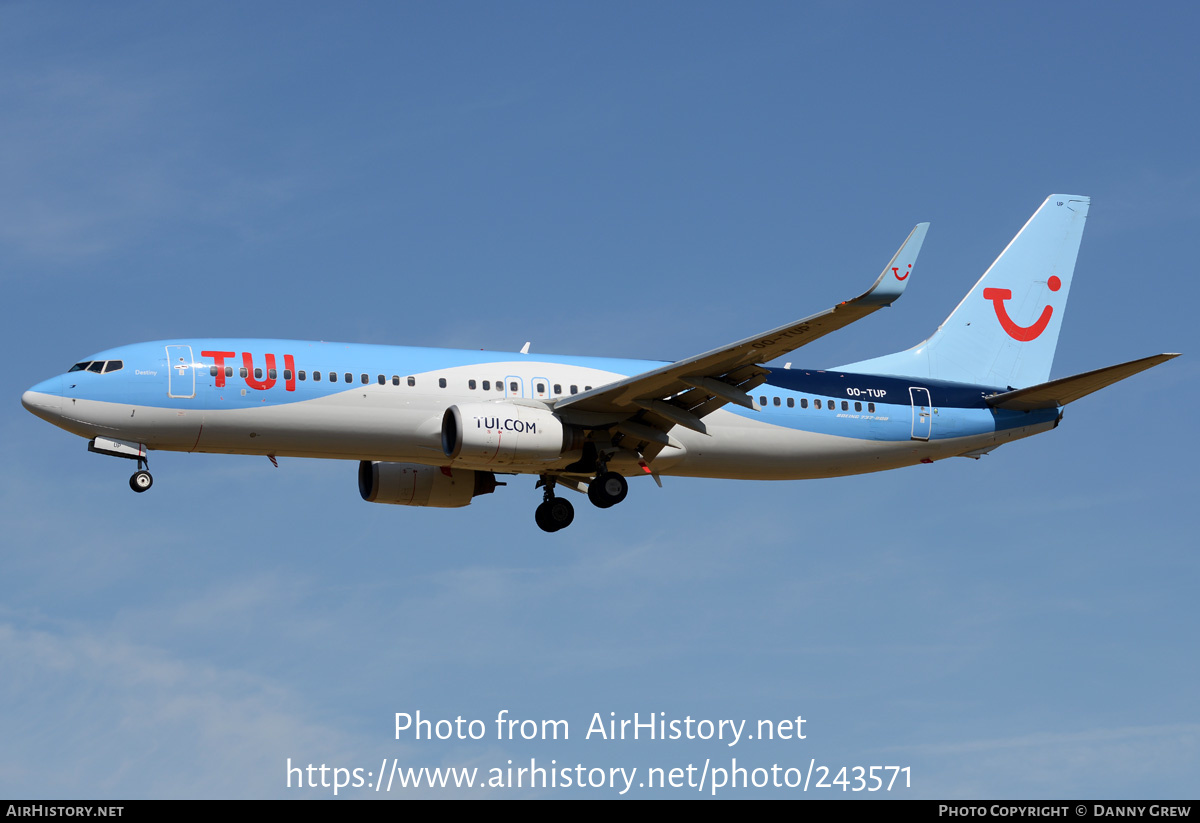 Aircraft Photo of OO-TUP | Boeing 737-85P | TUI | AirHistory.net #243571