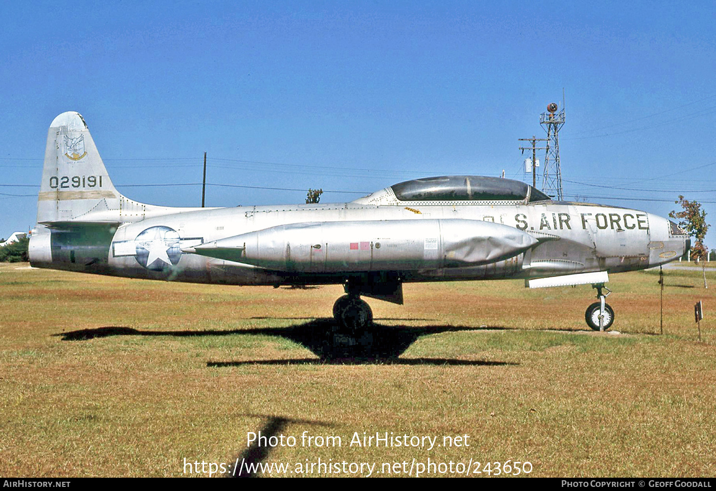 Aircraft Photo of 52-9191 / 029191 | Lockheed T-33A | USA - Air Force | AirHistory.net #243650