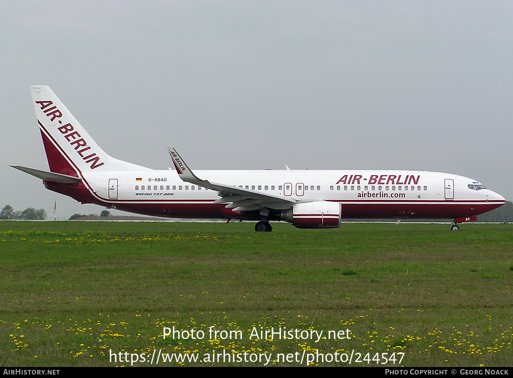 Aircraft Photo of D-ABAO | Boeing 737-86J | Air Berlin | AirHistory.net #244547