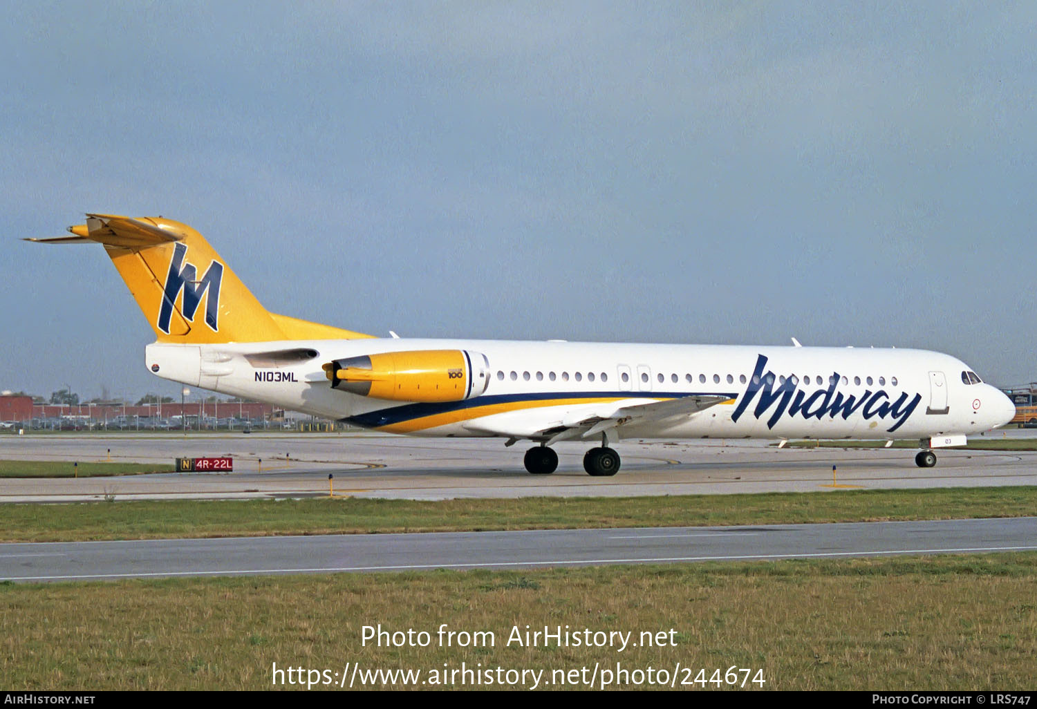 Aircraft Photo of N103ML | Fokker 100 (F28-0100) | Midway Airlines | AirHistory.net #244674