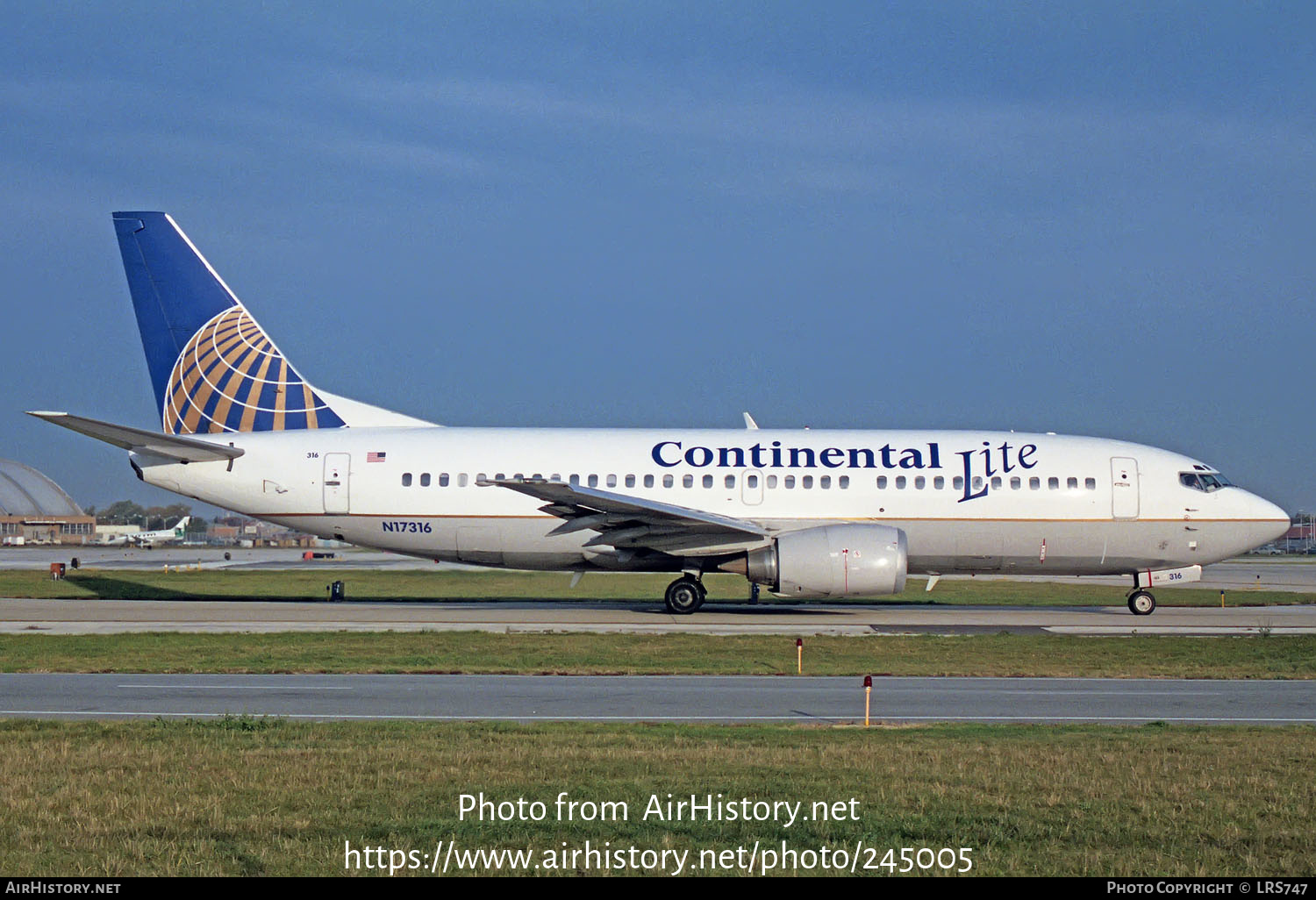 Aircraft Photo of N17316 | Boeing 737-3T0 | Continental Lite | AirHistory.net #245005