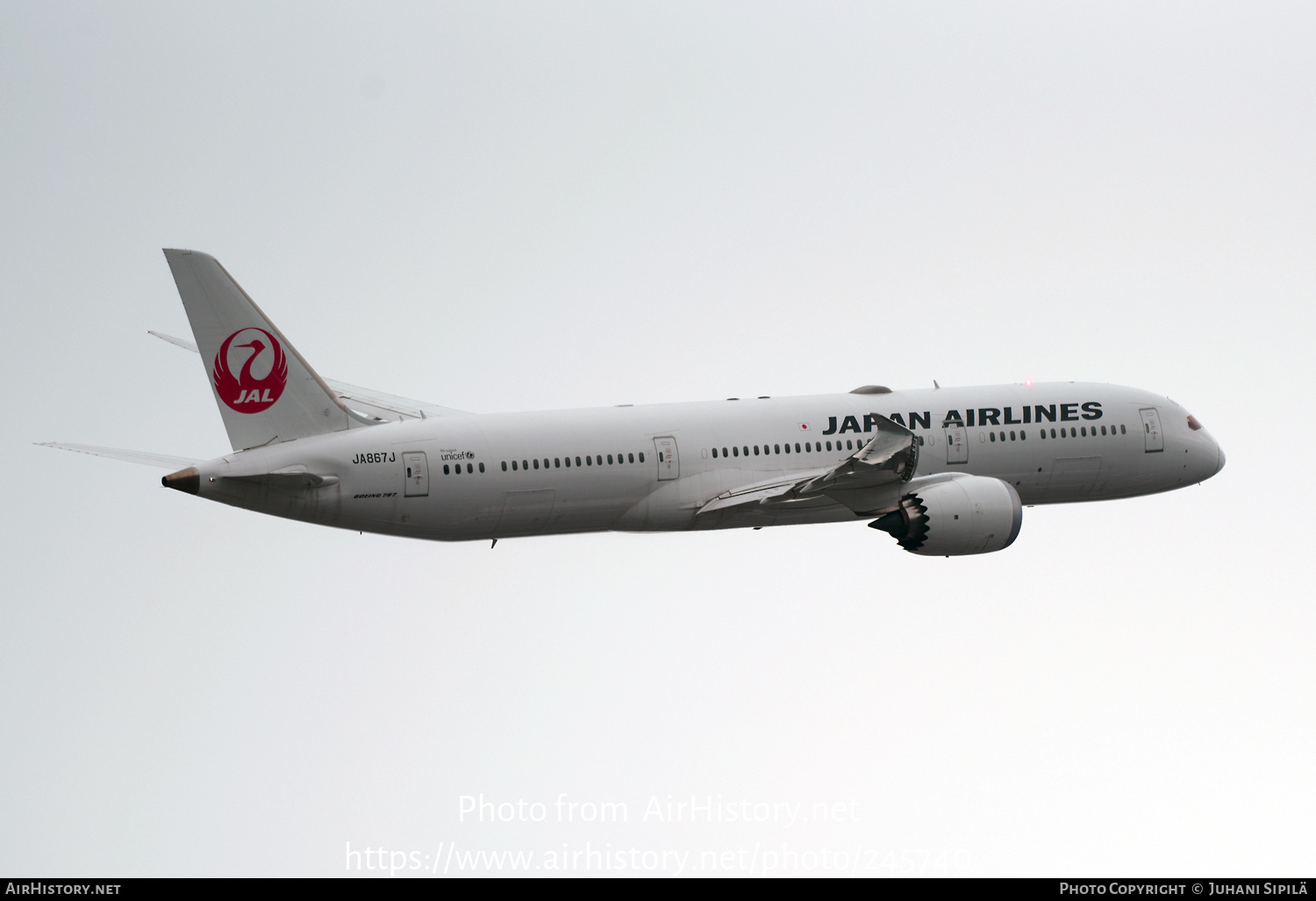 Aircraft Photo of JA867J | Boeing 787-9 Dreamliner | Japan Airlines - JAL | AirHistory.net #245740