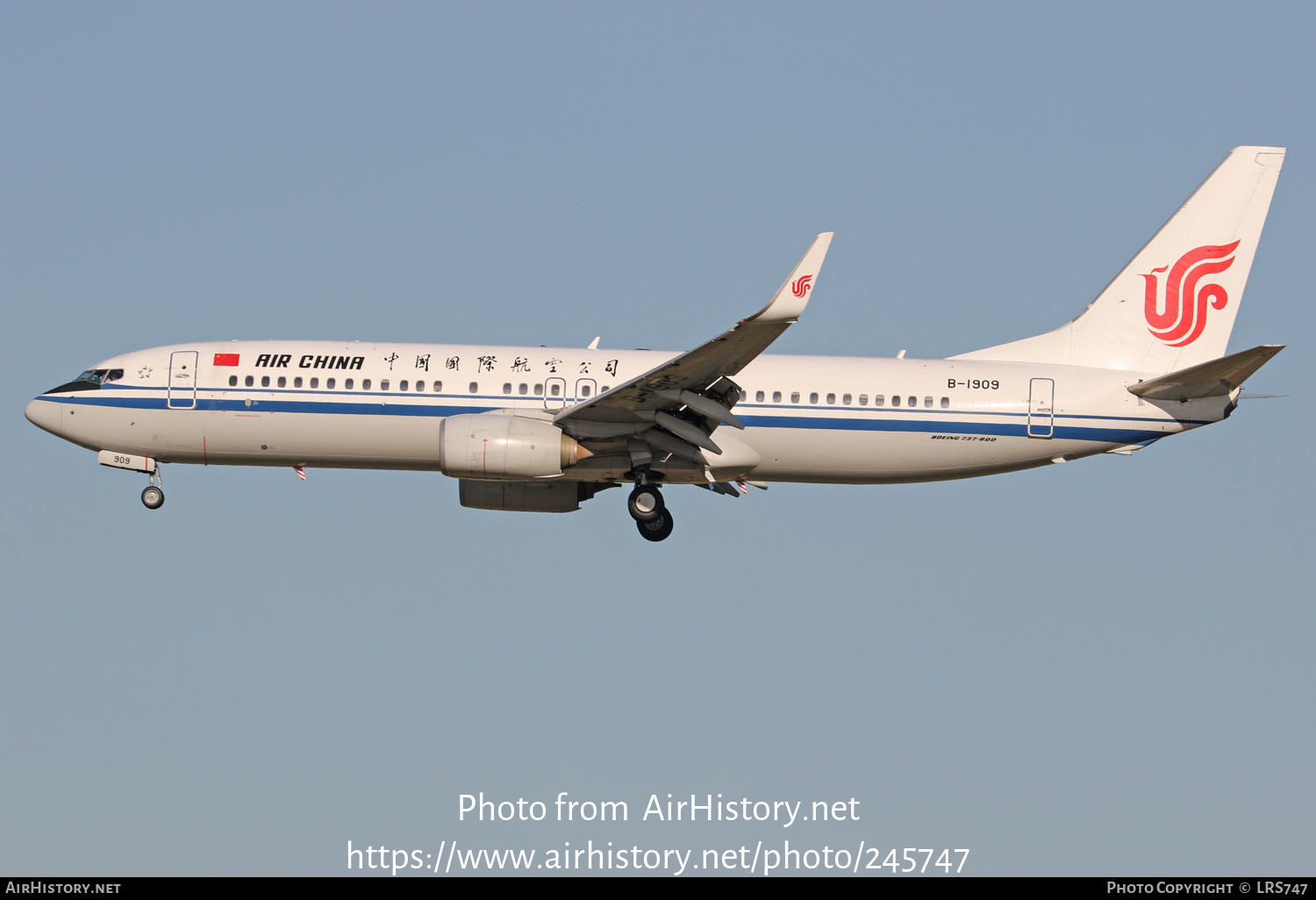 Aircraft Photo of B-1909 | Boeing 737-89L | Air China | AirHistory.net #245747