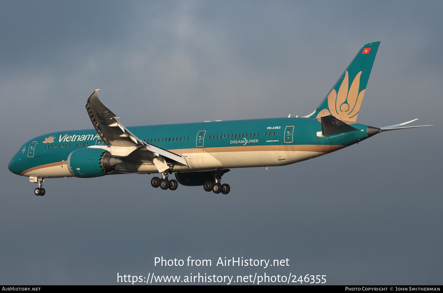 Aircraft Photo of VN-A863 | Boeing 787-9 Dreamliner | Vietnam Airlines | AirHistory.net #246355