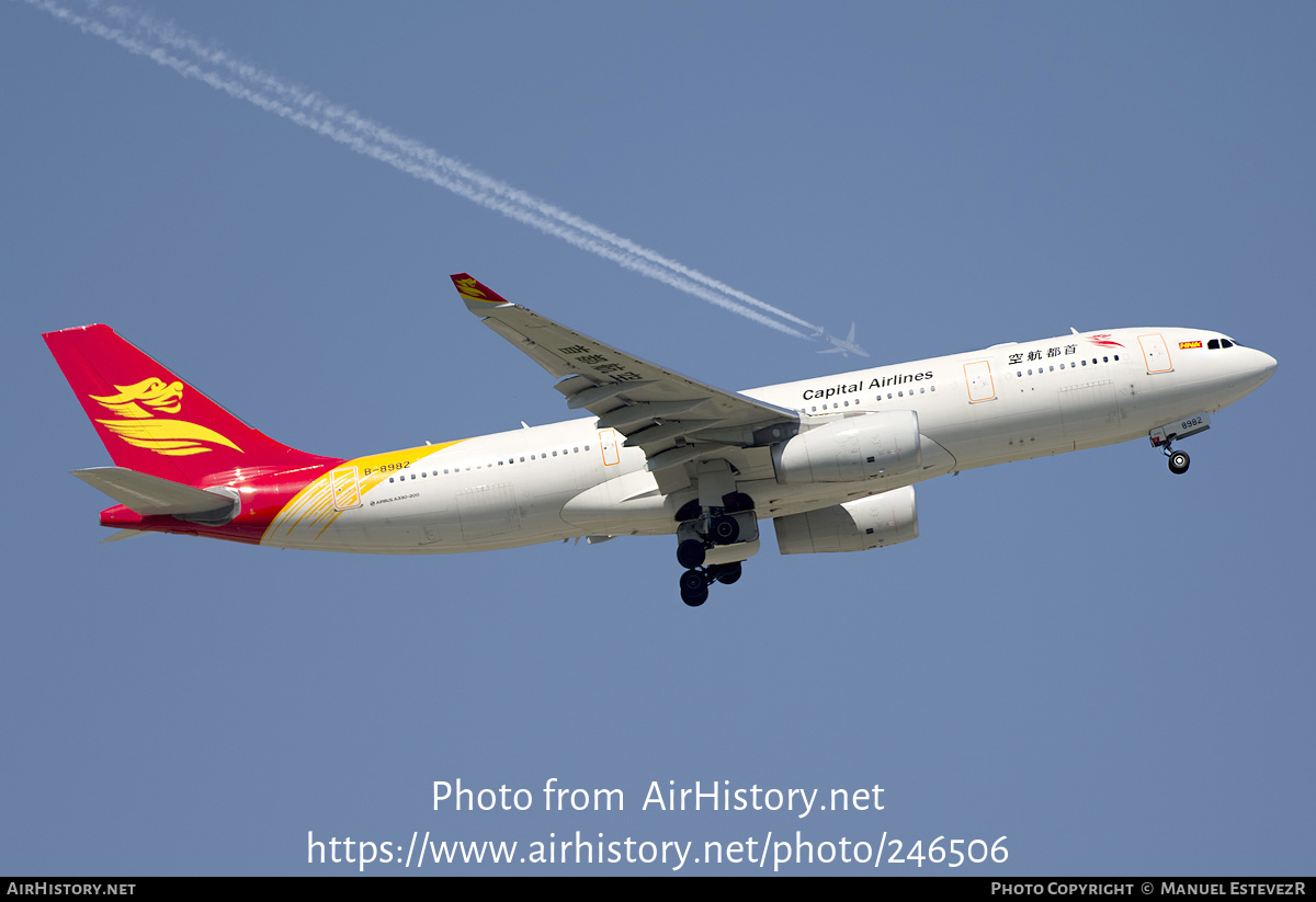 Aircraft Photo of B-8982 | Airbus A330-243 | Capital Airlines | AirHistory.net #246506