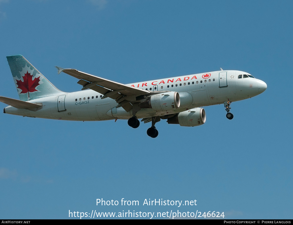 Aircraft Photo of C-GAQZ | Airbus A319-114 | Air Canada | AirHistory.net #246624