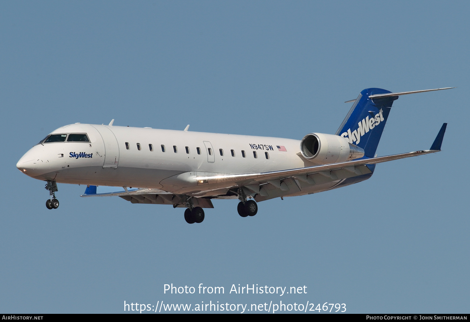 Aircraft Photo of N947SW | Bombardier CRJ-200LR (CL-600-2B19) | SkyWest Airlines | AirHistory.net #246793