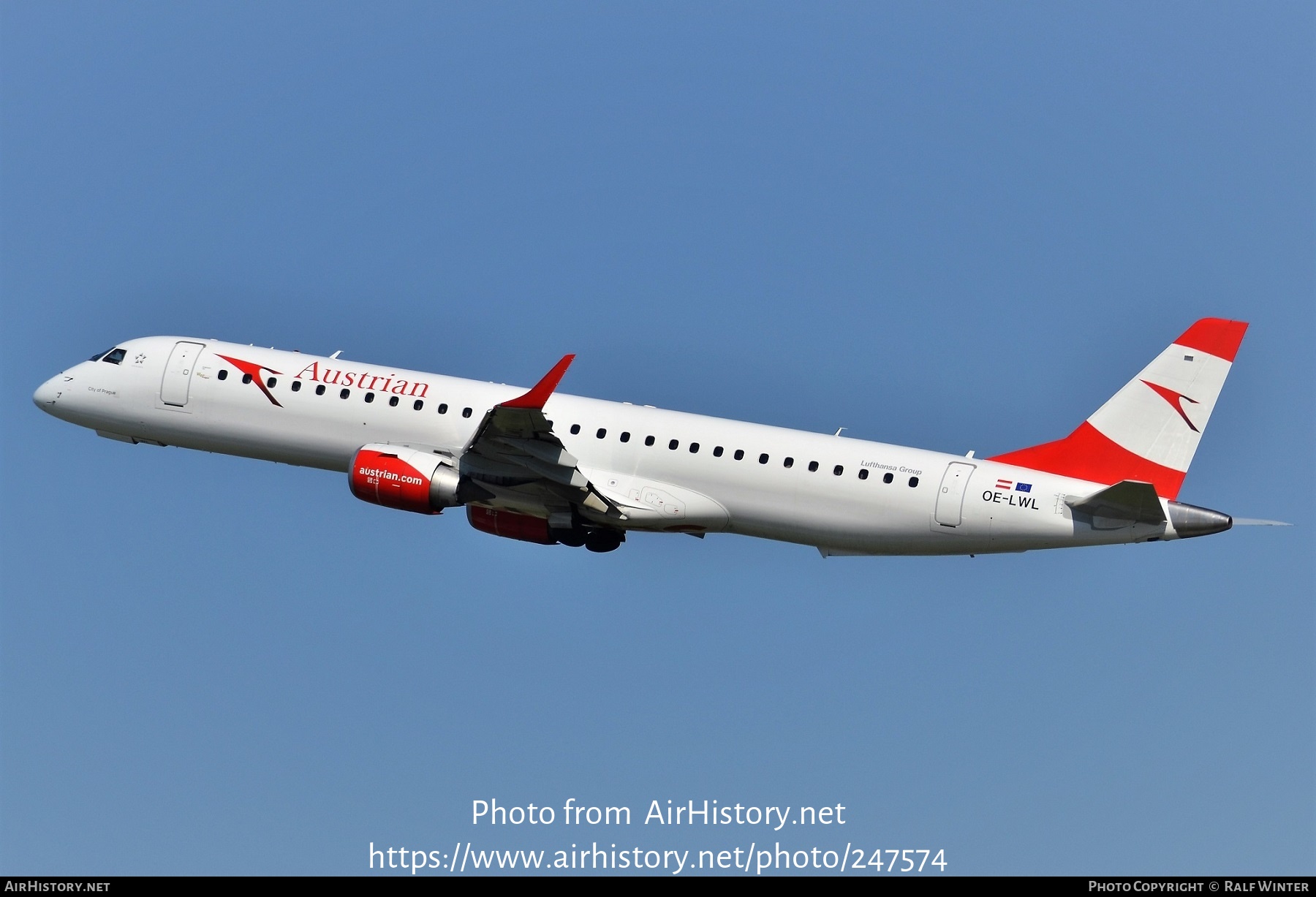 Aircraft Photo of OE-LWL | Embraer 195LR (ERJ-190-200LR) | Austrian Airlines | AirHistory.net #247574