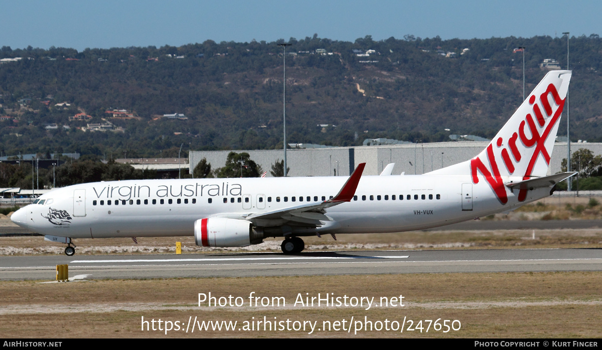 Aircraft Photo of VH-VUX | Boeing 737-8FE | Virgin Australia Airlines | AirHistory.net #247650