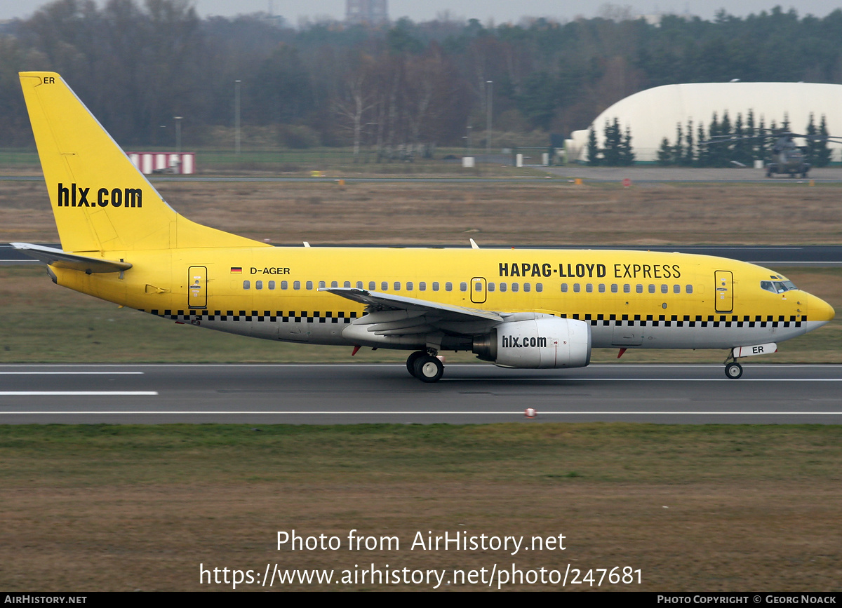 Aircraft Photo of D-AGER | Boeing 737-75B | Hapag-Lloyd Express | AirHistory.net #247681