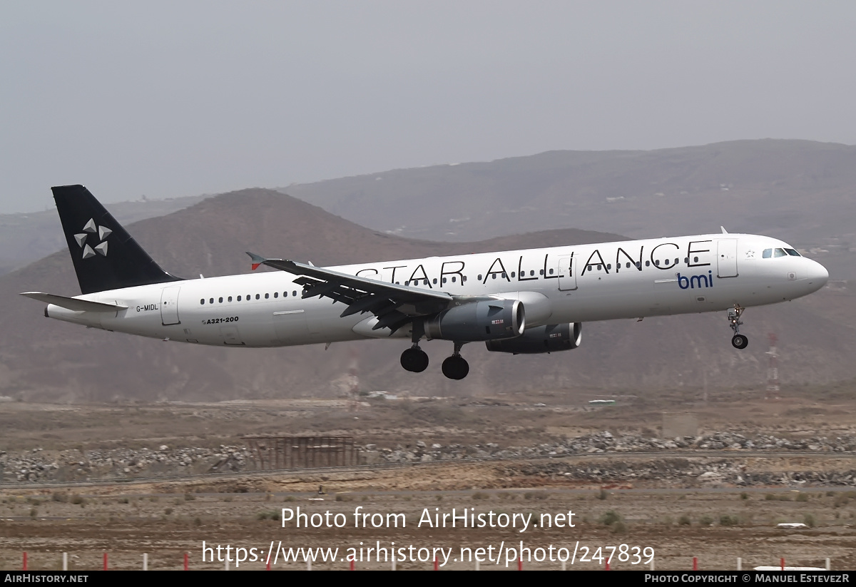 Aircraft Photo of G-MIDL | Airbus A321-231 | BMI - British Midland International | AirHistory.net #247839