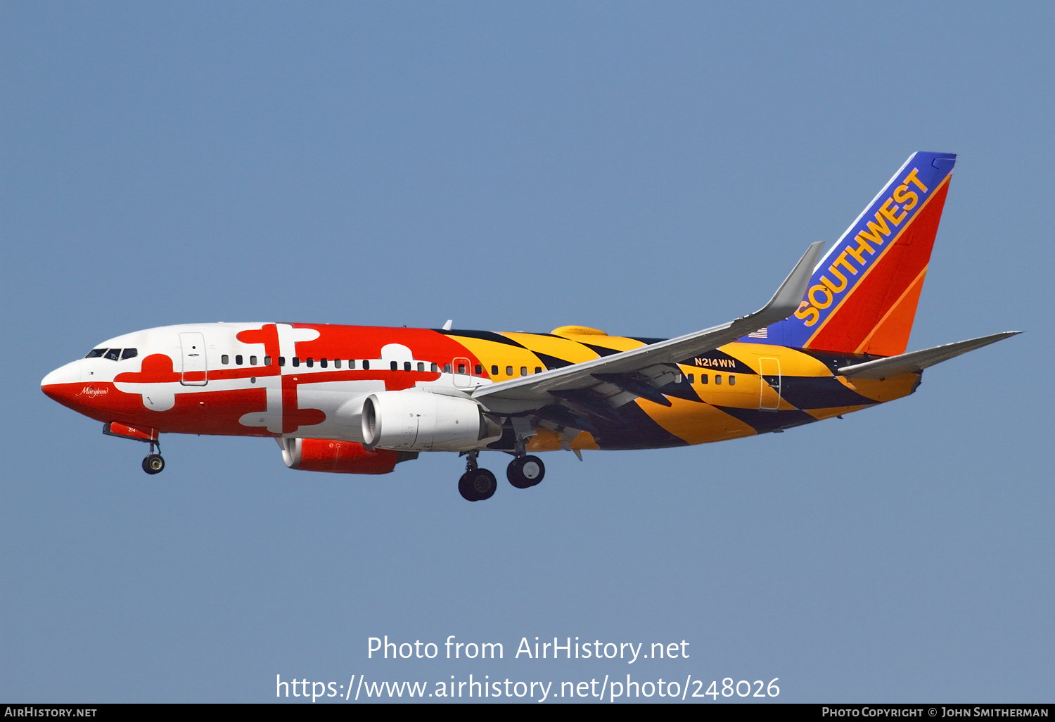 Aircraft Photo of N214WN | Boeing 737-7H4 | Southwest Airlines | AirHistory.net #248026