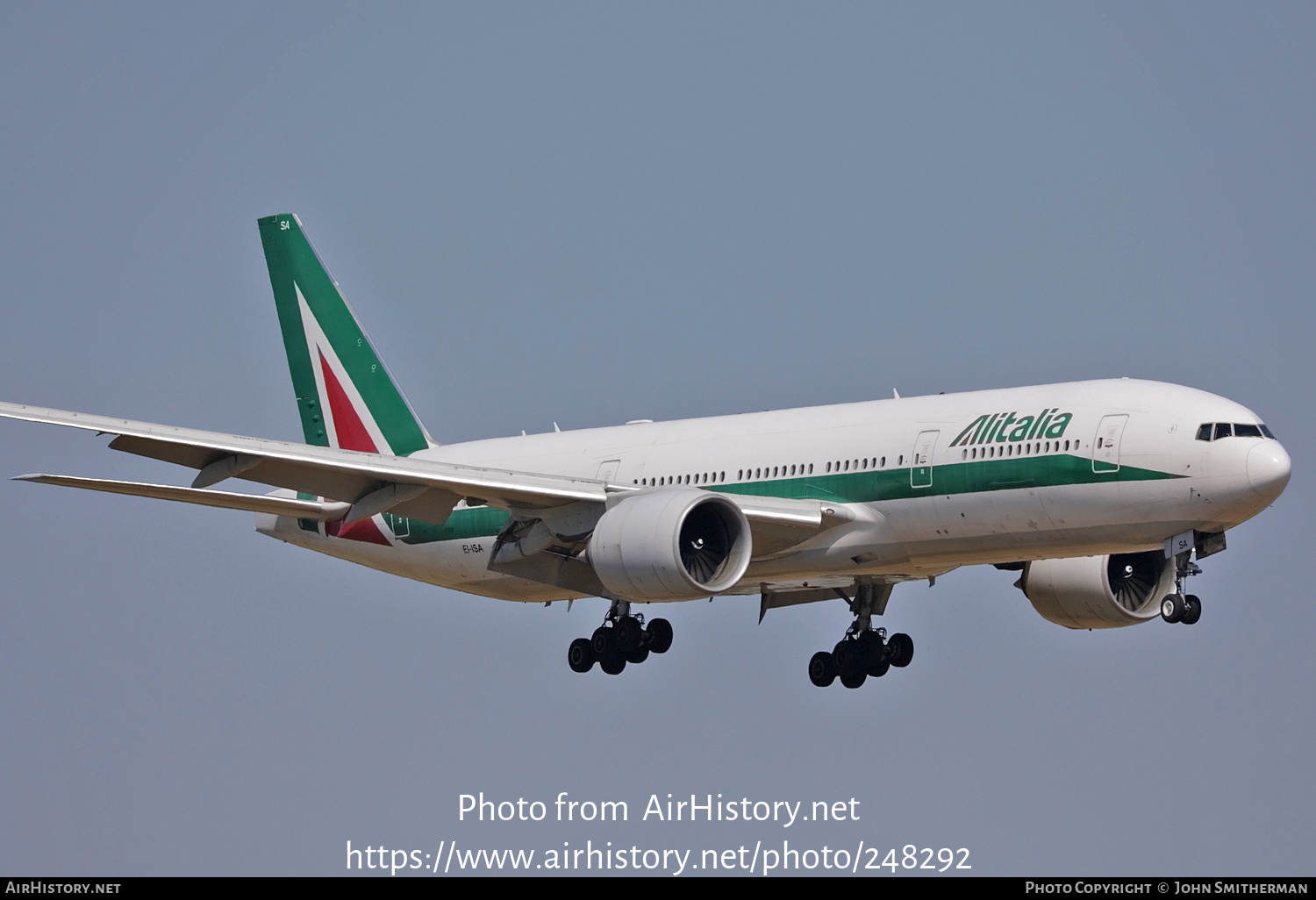 Aircraft Photo of EI-ISA | Boeing 777-243/ER | Alitalia | AirHistory.net #248292