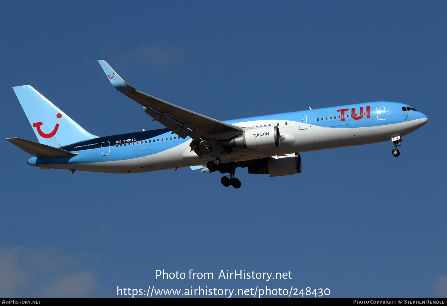 Aircraft Photo of G-OBYG | Boeing 767-304/ER | TUI | AirHistory.net #248430