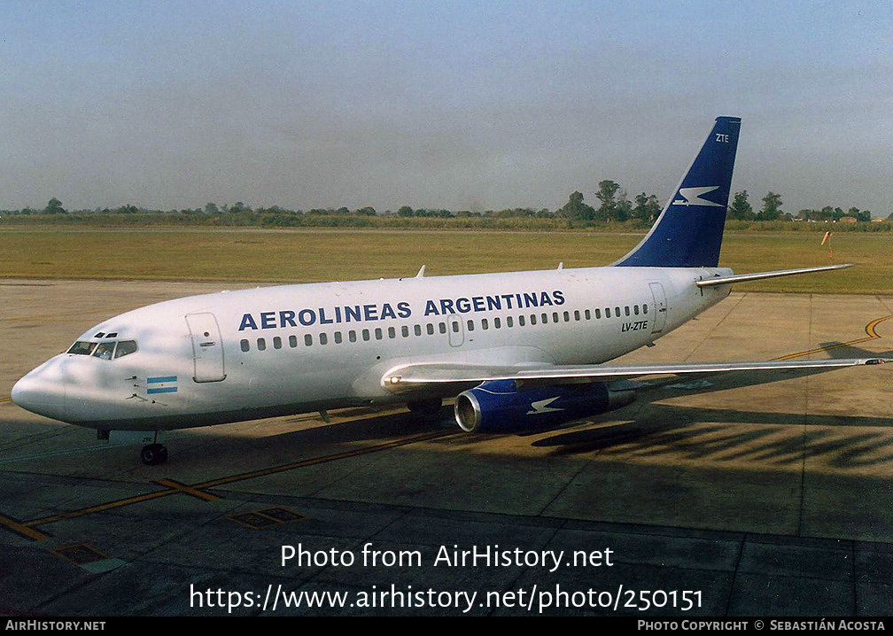 Aircraft Photo of LV-ZTE | Boeing 737-228/Adv | Aerolíneas Argentinas | AirHistory.net #250151