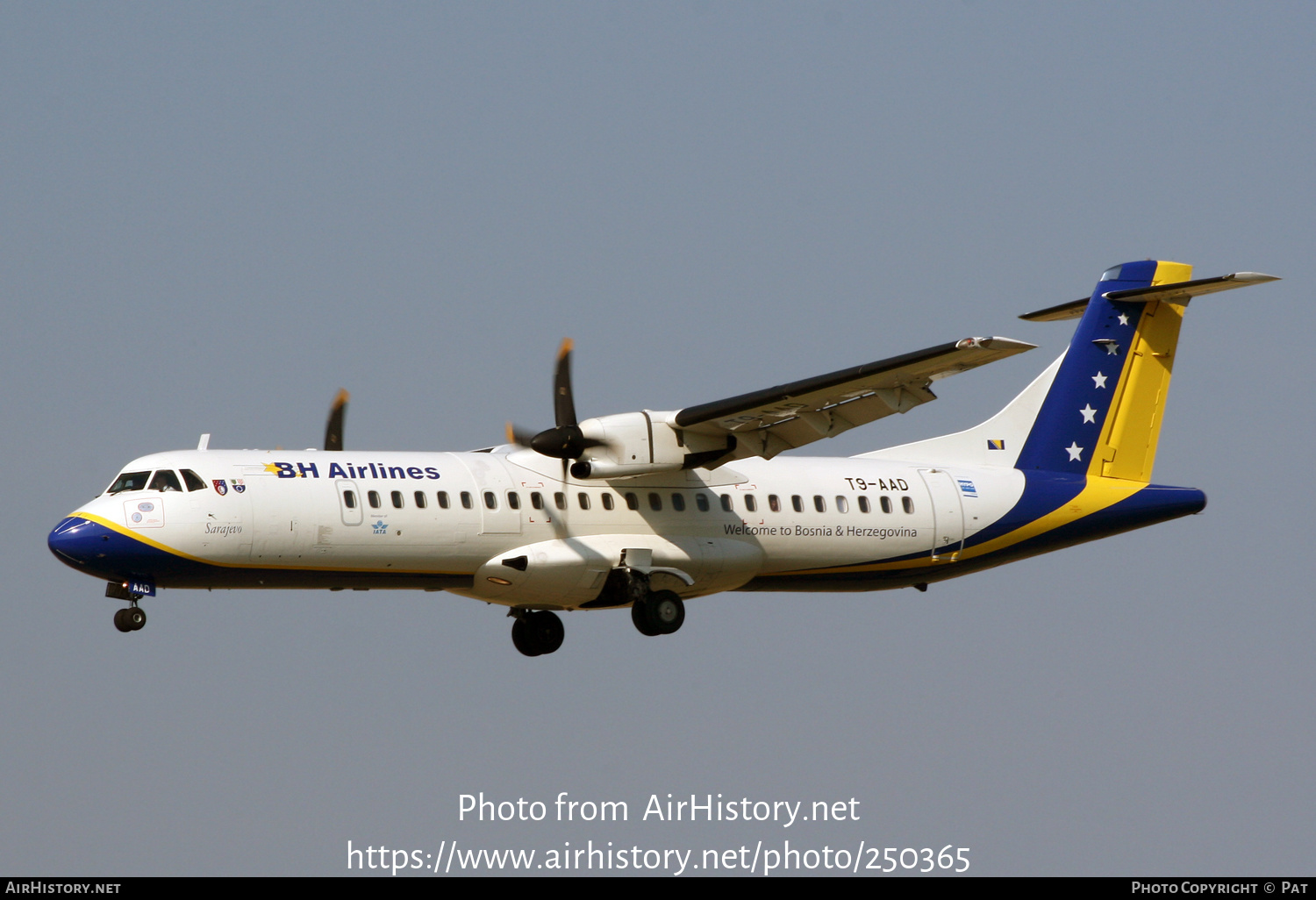 Aircraft Photo of T9-AAD | ATR ATR-72-212 | B & H Airlines | AirHistory.net #250365