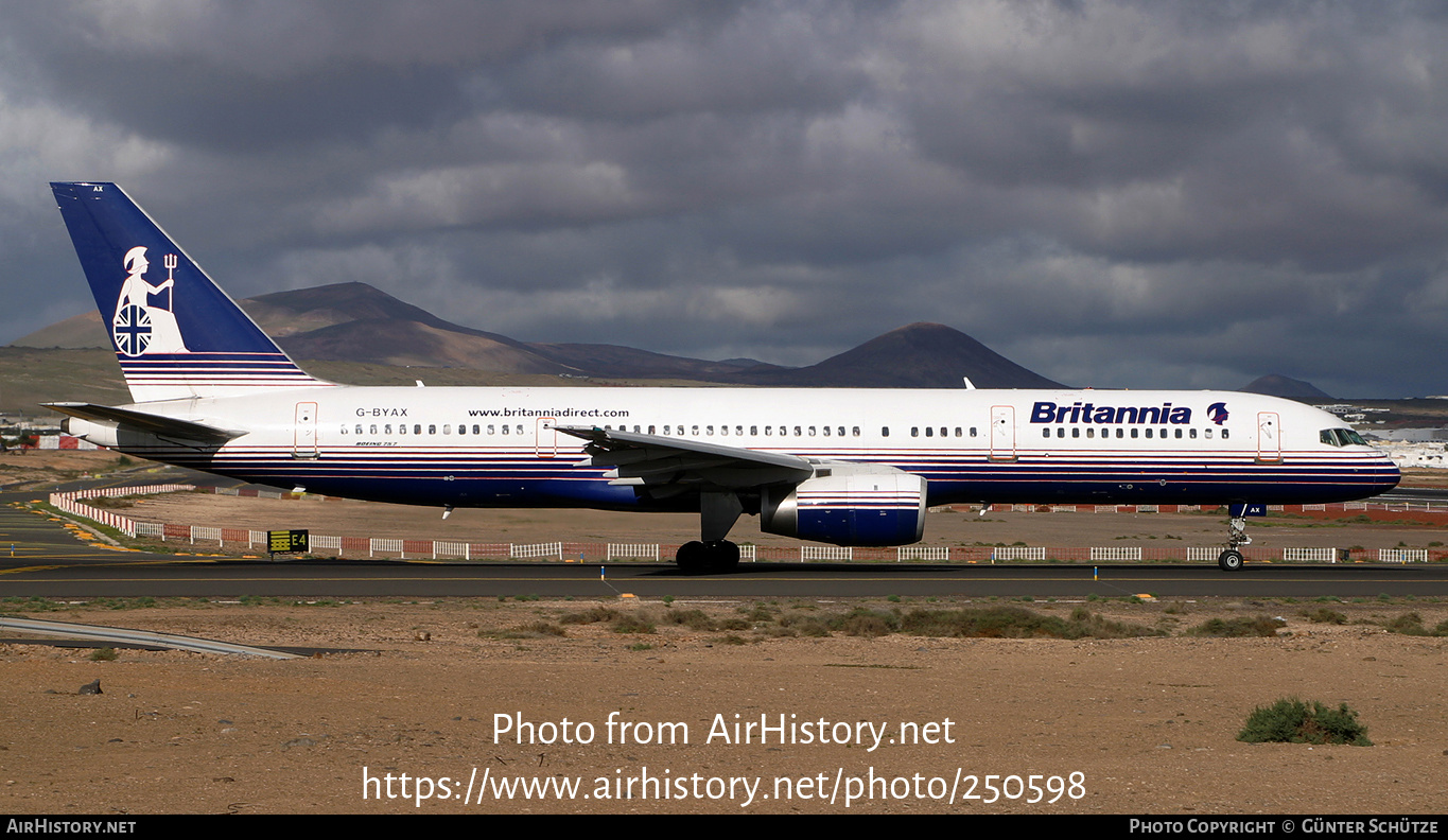 Aircraft Photo of G-BYAX | Boeing 757-204 | Britannia Airways | AirHistory.net #250598