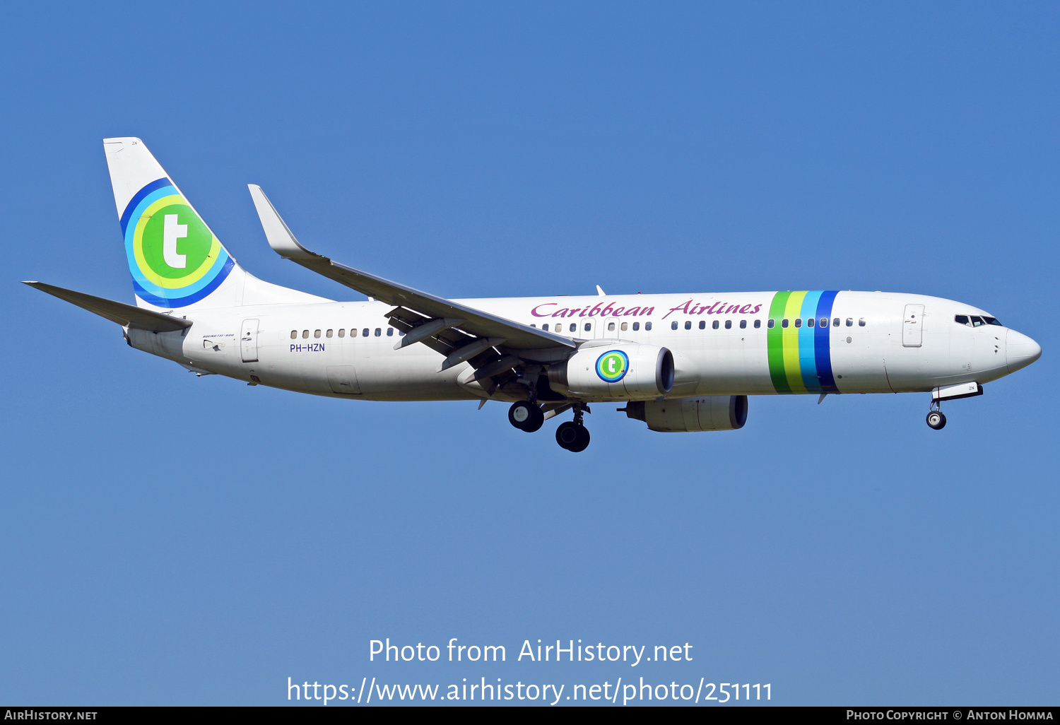 Aircraft Photo of PH-HZN | Boeing 737-8K2 | Caribbean Airlines | AirHistory.net #251111