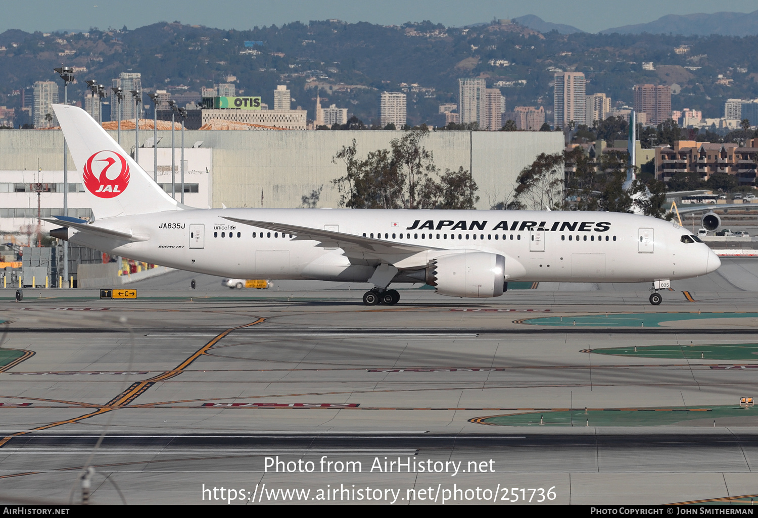 Aircraft Photo of JA835J | Boeing 787-8 Dreamliner | Japan Airlines - JAL | AirHistory.net #251736