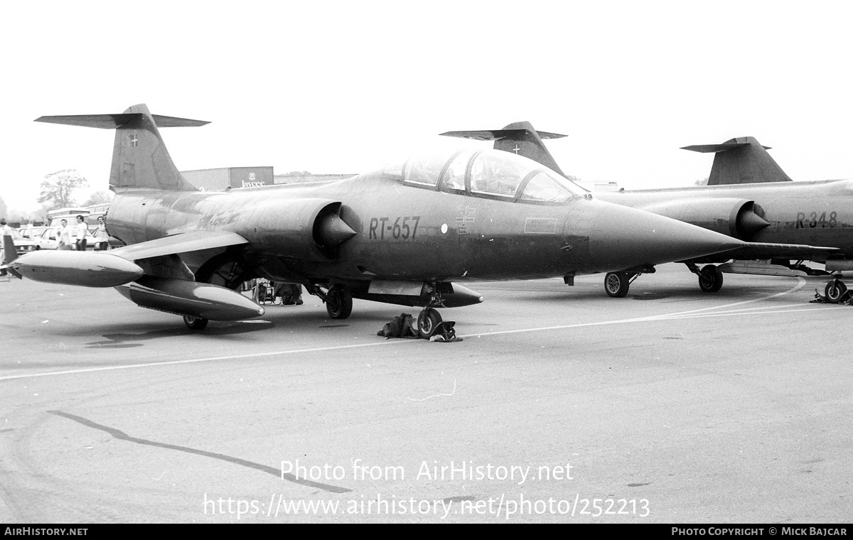 Aircraft Photo of RT-657 | Lockheed CF-104D Starfighter Mk.1 | Denmark - Air Force | AirHistory.net #252213