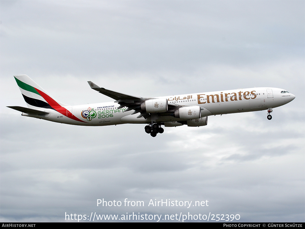 Aircraft Photo of A6-ERC | Airbus A340-541 | Emirates | AirHistory.net #252390