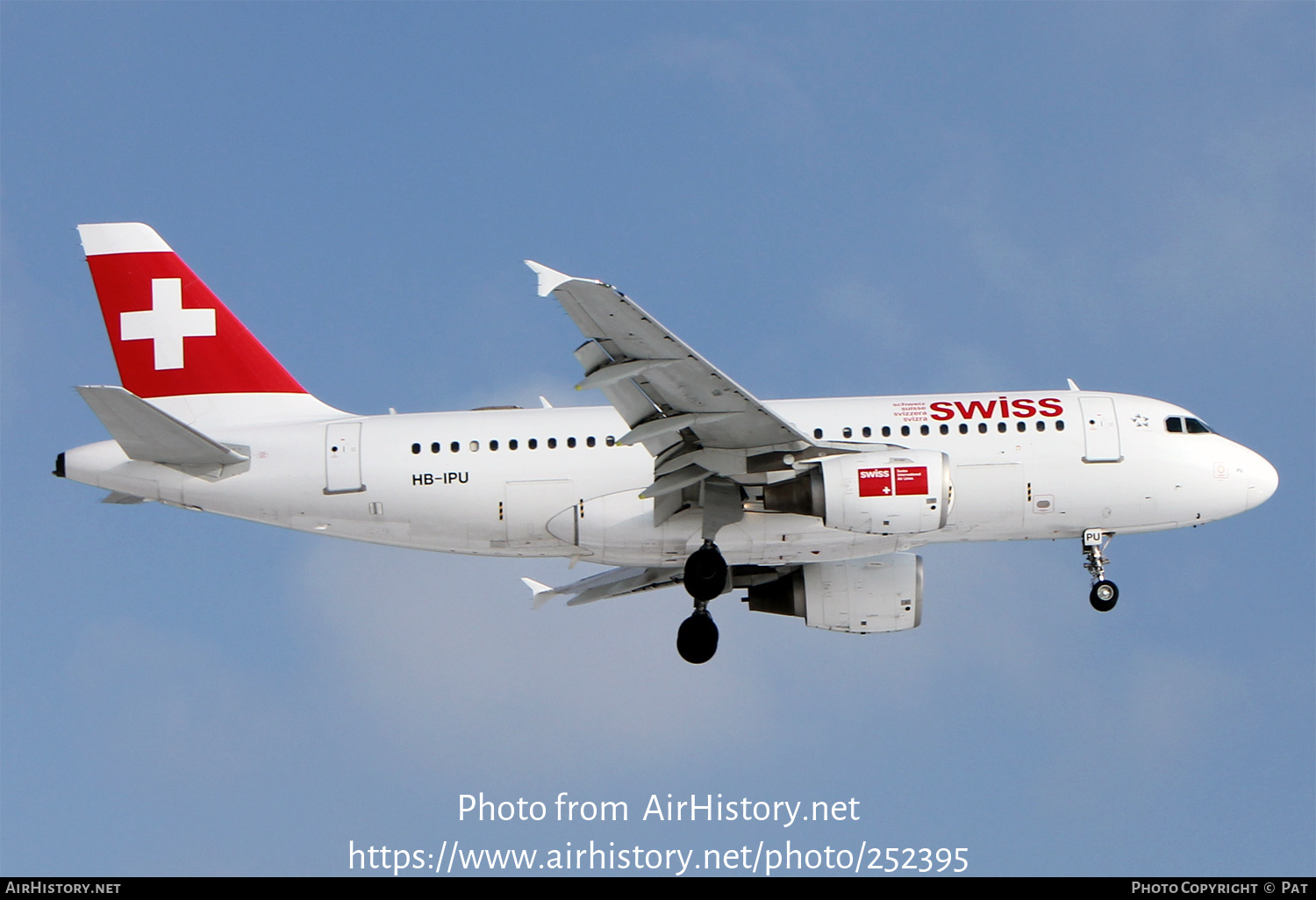 Aircraft Photo of HB-IPU | Airbus A319-112 | Swiss International Air Lines | AirHistory.net #252395