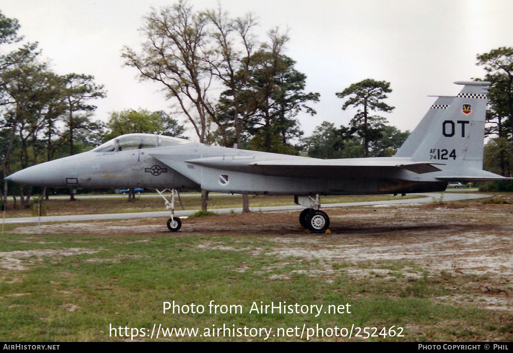 Aircraft Photo of 74-0124 / AF74-124 | McDonnell Douglas F-15A Eagle | USA - Air Force | AirHistory.net #252462