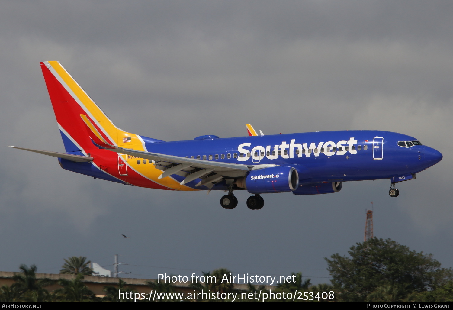 Aircraft Photo of N7853B | Boeing 737-7Q8 | Southwest Airlines | AirHistory.net #253408