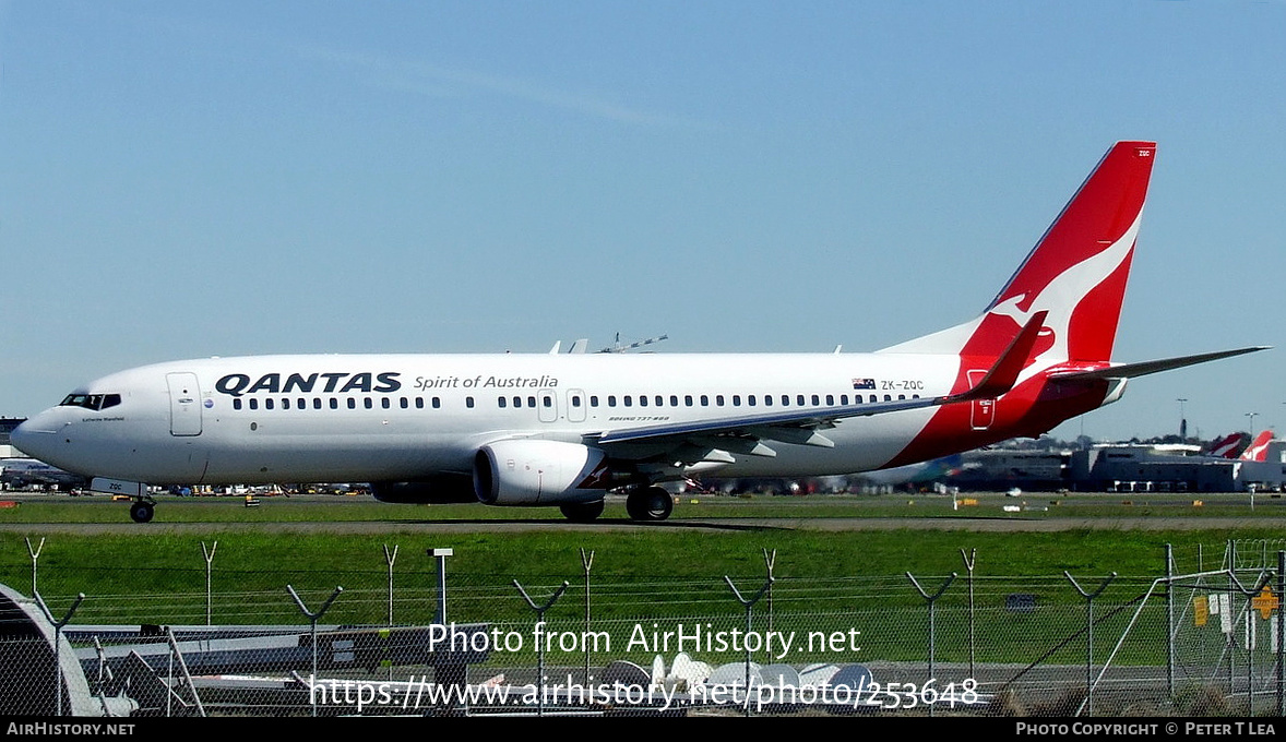 Aircraft Photo of ZK-ZQC | Boeing 737-838 | Qantas | AirHistory.net #253648