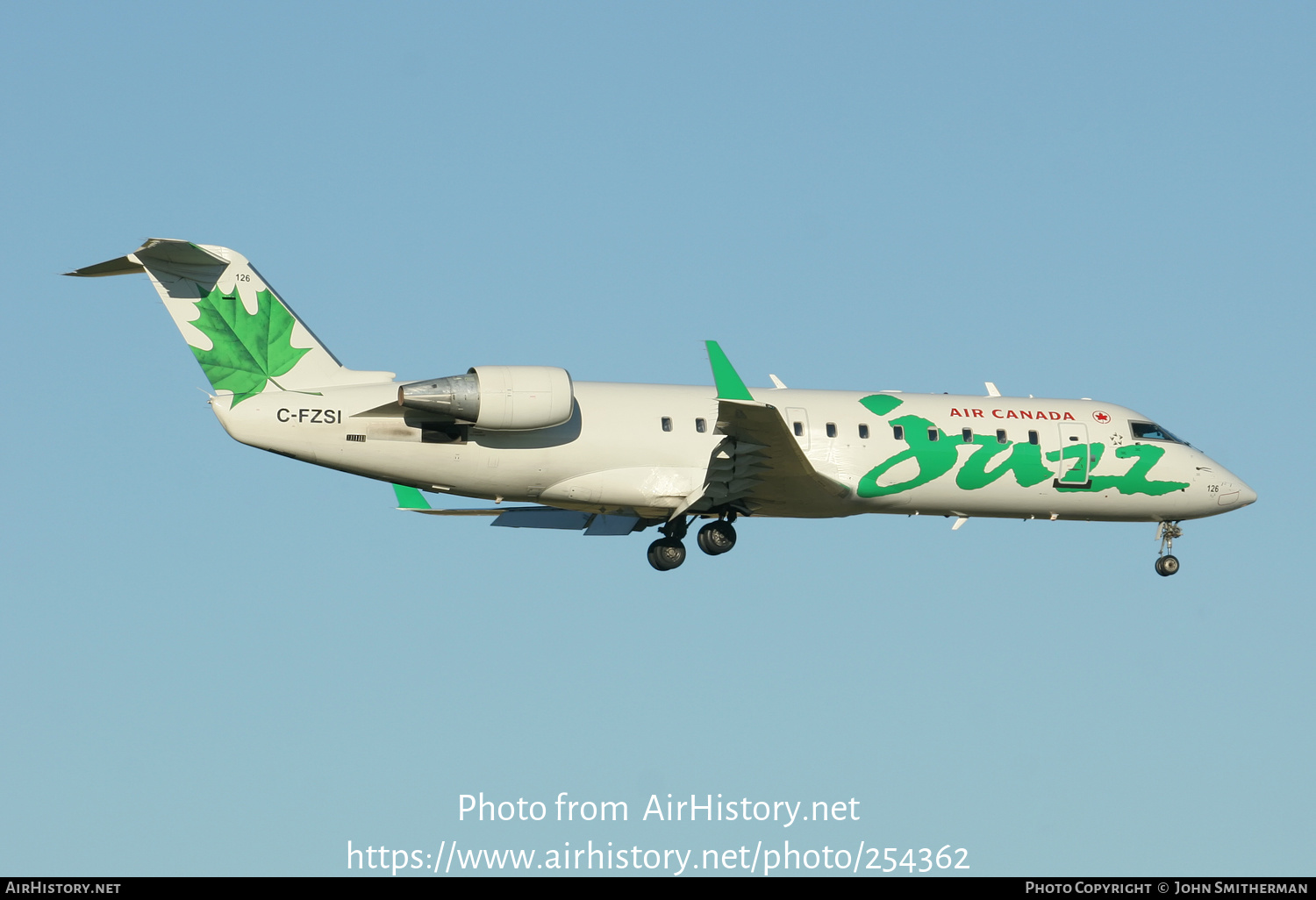 Aircraft Photo of C-FZSI | Bombardier CRJ-100ER (CL-600-2B19) | Air Canada Jazz | AirHistory.net #254362