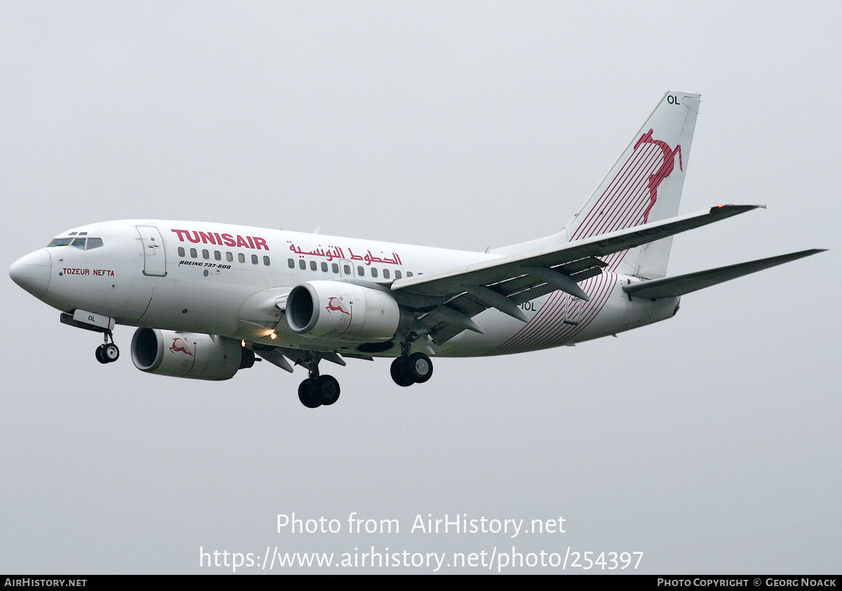 Aircraft Photo of TS-IOL | Boeing 737-6H3 | Tunisair | AirHistory.net #254397