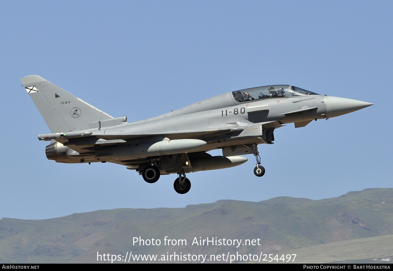 Aircraft Photo of CE.16-11 | Eurofighter EF-2000 Typhoon T | Spain - Air Force | AirHistory.net #254497