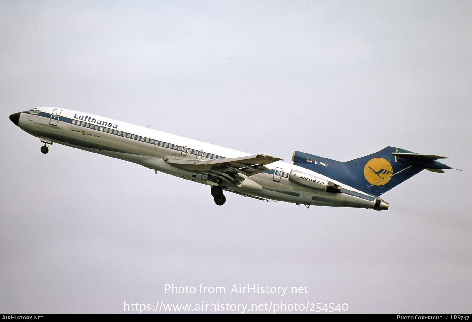 Aircraft Photo Of D-ABGI | Boeing 727-230 | Lufthansa | AirHistory.net ...