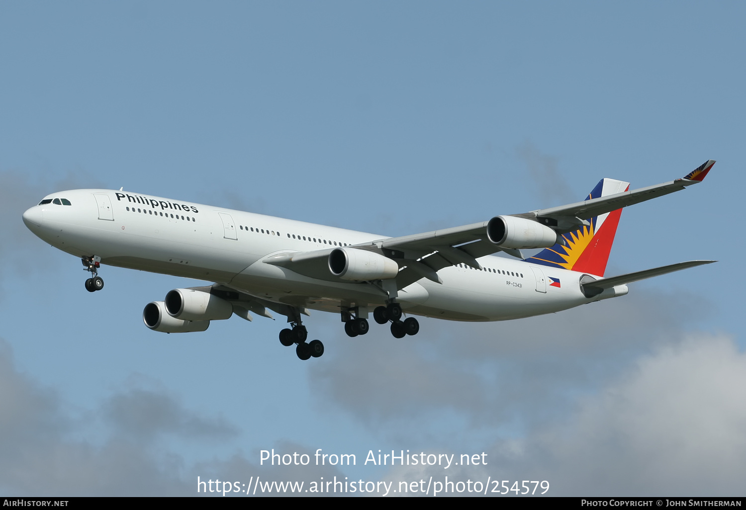 Aircraft Photo of RP-3431 | Airbus A340-313X | Philippine Airlines | AirHistory.net #254579