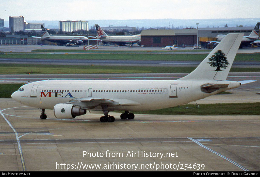 Aircraft Photo of 3B-STK | Airbus A310-222 | MEA - Middle East Airlines | AirHistory.net #254639