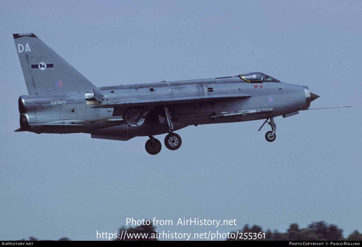 Aircraft Photo of XR749 | English Electric Lightning F3 | UK - Air Force |   #255361