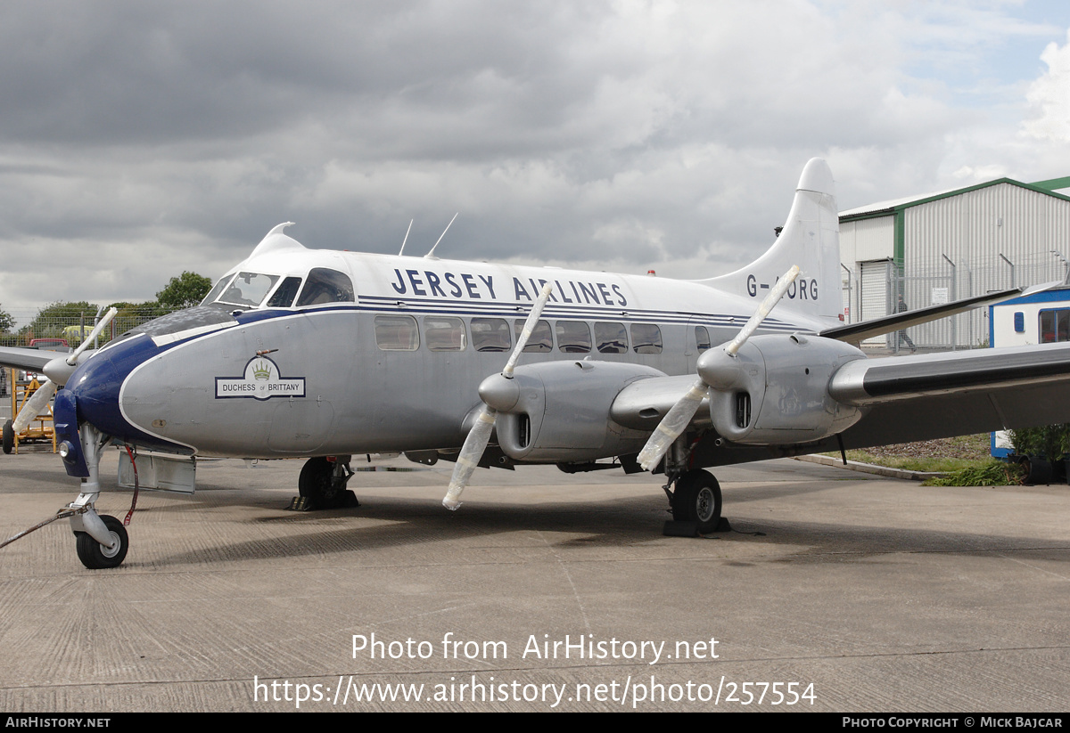 Aircraft Photo of G-AORG | De Havilland D.H. 114 Heron 2B | Jersey Airlines | AirHistory.net #257554