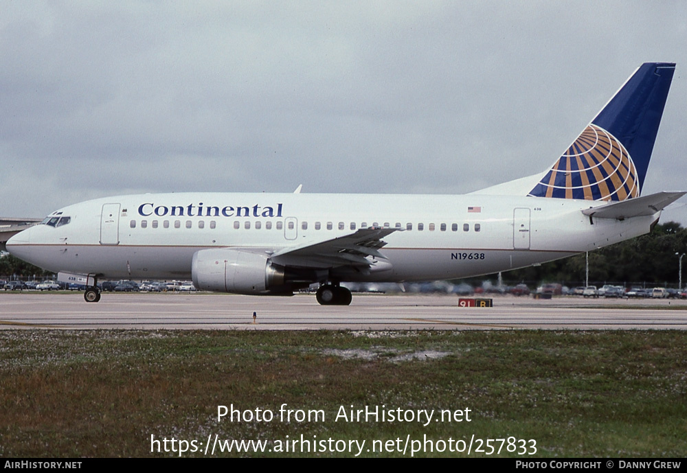 Aircraft Photo of N19638 | Boeing 737-524 | Continental Airlines | AirHistory.net #257833