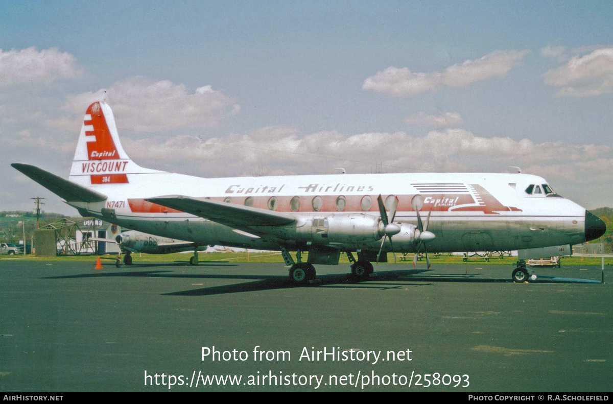 Aircraft Photo of N7471 | Vickers 798D Viscount | Capital Airlines | AirHistory.net #258093