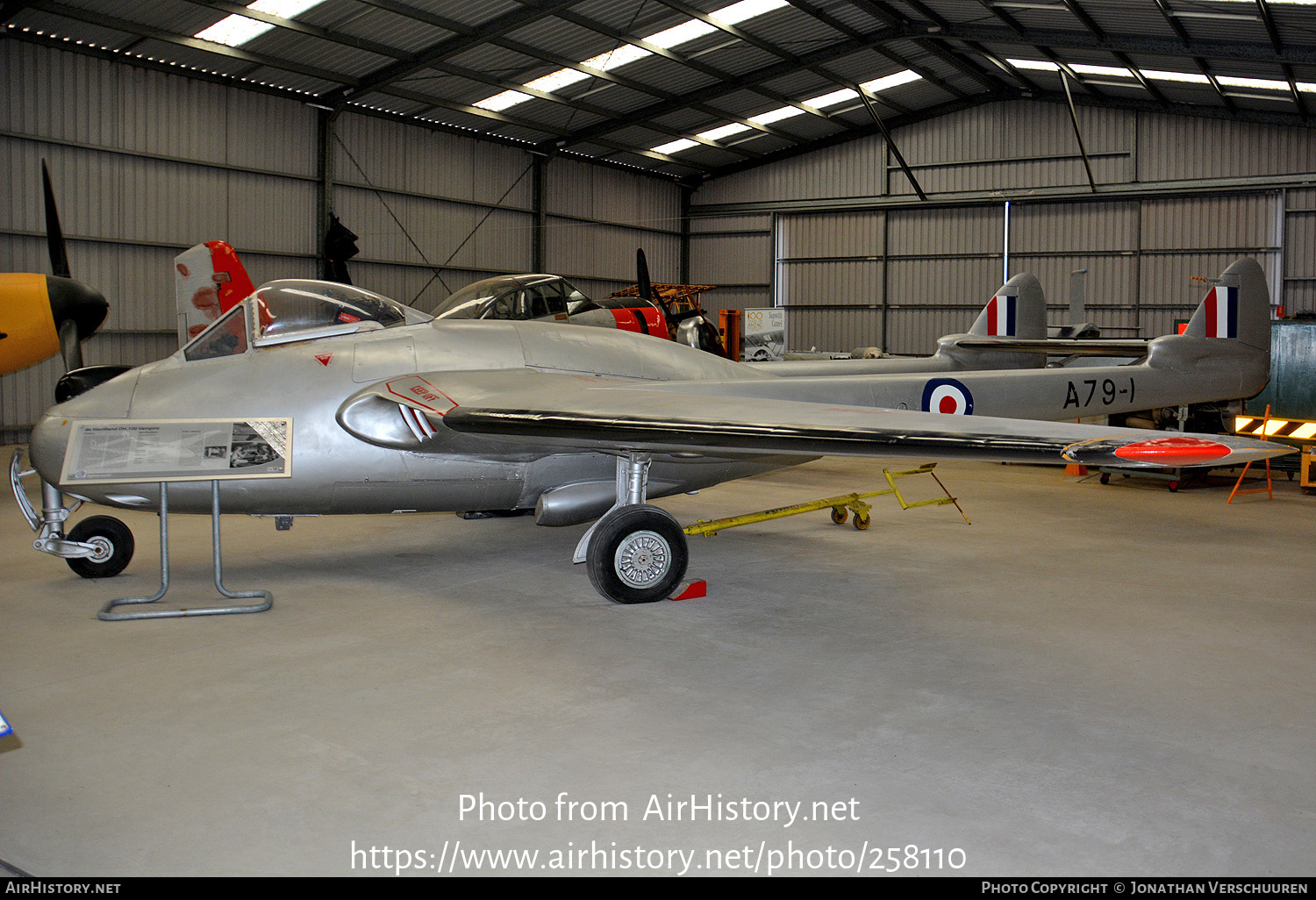 Aircraft Photo of A79-1 | De Havilland D.H. 100 Vampire F30 | Australia - Air Force | AirHistory.net #258110